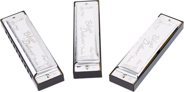 Fender Blues Deluxe Harmonica Pack of 3 with Case - Sada foukacích harmonik