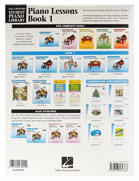 MS Hal Leonard Student Piano Library: Piano Lessons Book 1 - Škola hry na klavír