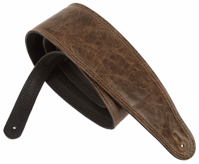 Perri's Leathers 7134 3.5" Brown Padded Leather Guitar Strap - Kytarový popruh