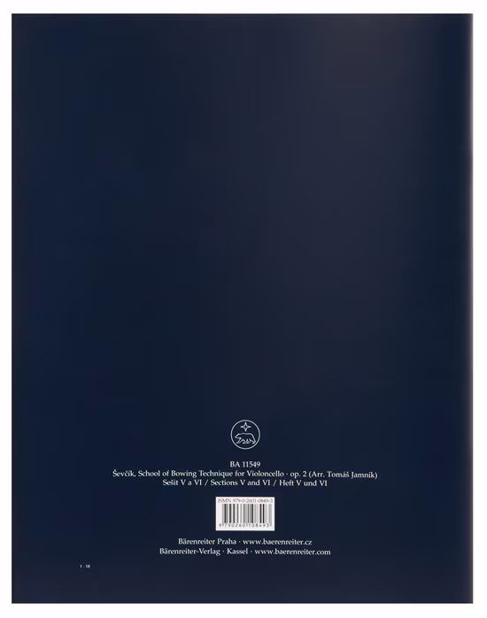 MS Škola smyčcové techniky pro violoncello op. 2, sešit V a VI - Otakar Ševčík - Škola hry na violoncello