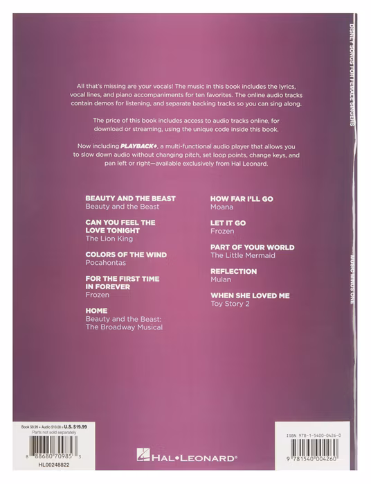 MS Disney Songs For Female Singers: 10 All-Time Favorites - Noty pro zpěv