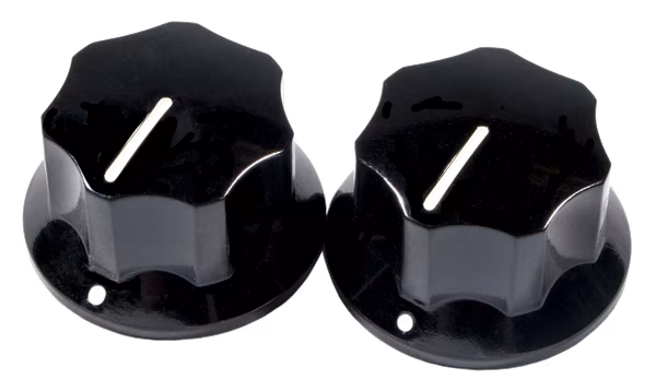 Fender Pure Vintage 1965 Jaguar Skirted Knobs, Black - Volume knob