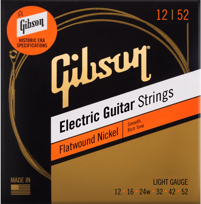 Gibson Flatwound Electric Guitar Strings Light - Struny pro elektrickou kytaru