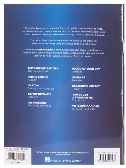 MS Disney Songs For Male Singers: 10 All-Time Favorites - Noty pro zpěv