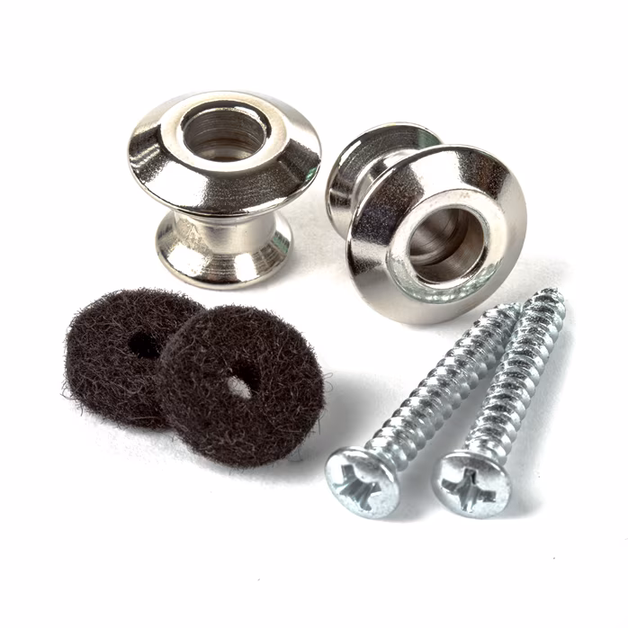 Dunlop Straplok Dual Design Strap Button Set - Nickel - Rolna na popruh
