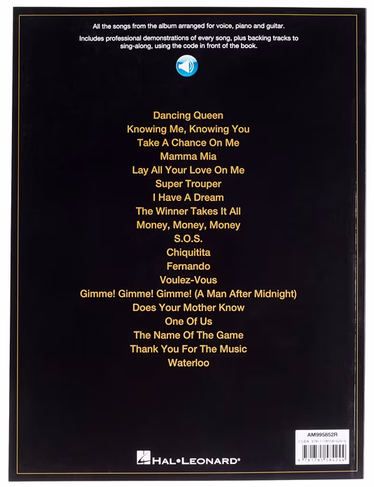 MS ABBA: Gold - Greatest Hits Singalong PVG (Book and Audio Online) - Zpěvník