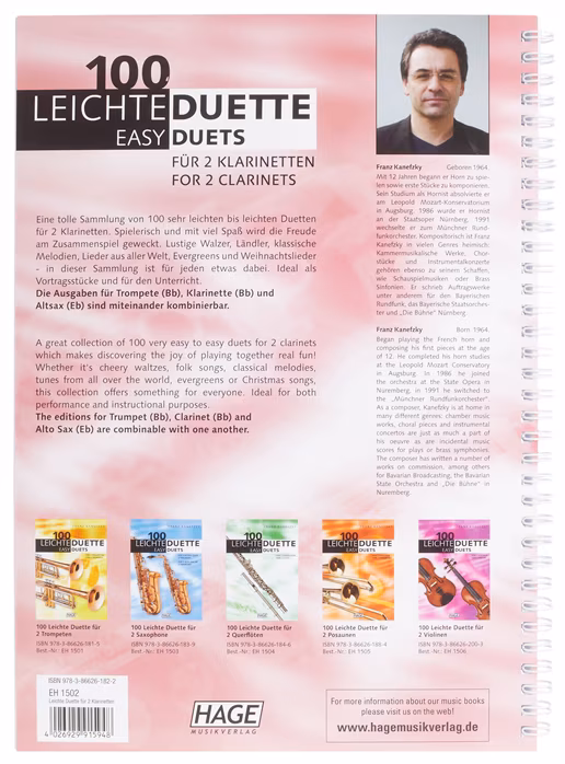 MS 100 Easy duets for 2 clarinets - Noty pro klarinet