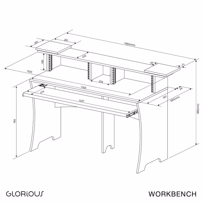 Glorious Workbench WH - Studiový stůl