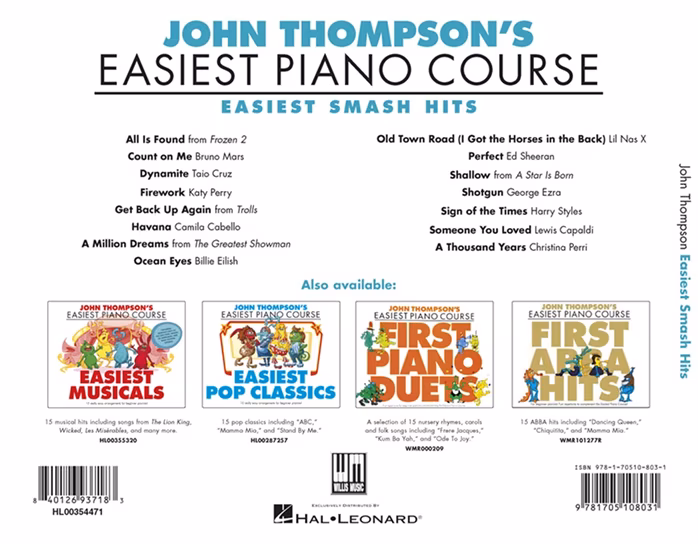 MS Easiest Smash Hits - John Thompson´s  - Noty pro klavír