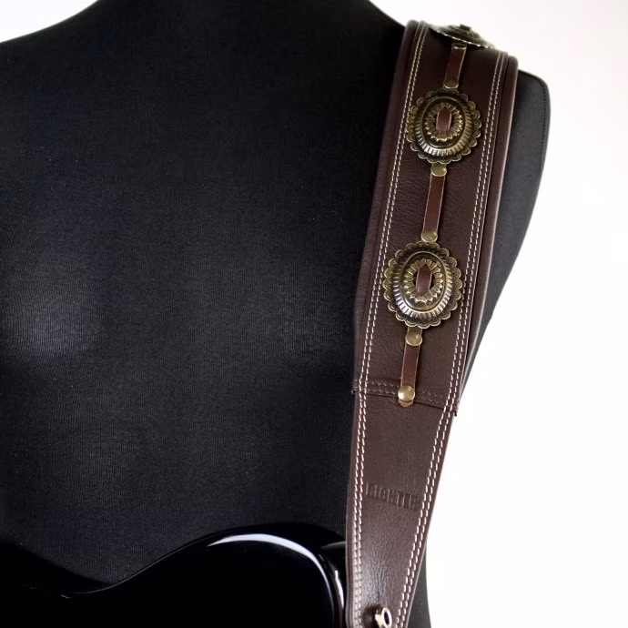 Richter Springbreak I Concho Brown/Old Brass - Kytarový popruh