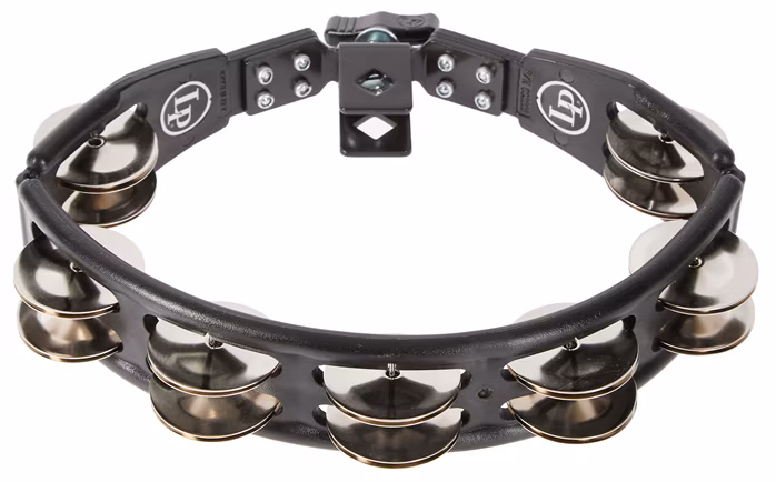 Latin Percussion Cyclops Tambourine Steel Jingles Black Mountable - Tamburína