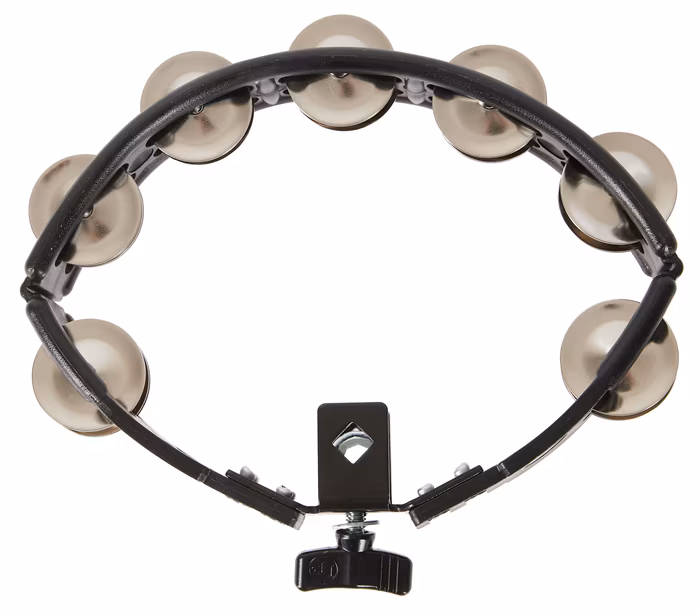Latin Percussion Cyclops Tambourine Steel Jingles Black Mountable - Tamburína