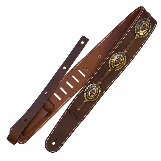 Richter Raw II Concho Brown/Old Brass - Kytarový popruh