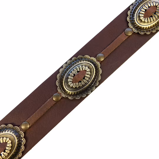 Richter Raw I Concho Brown/Old Brass - Kytarový popruh