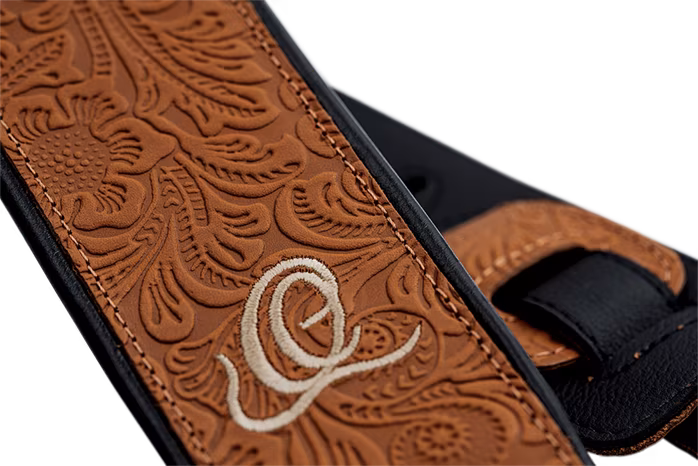 Ortega Leather Strap Byzantine Burbon - Kytarový popruh