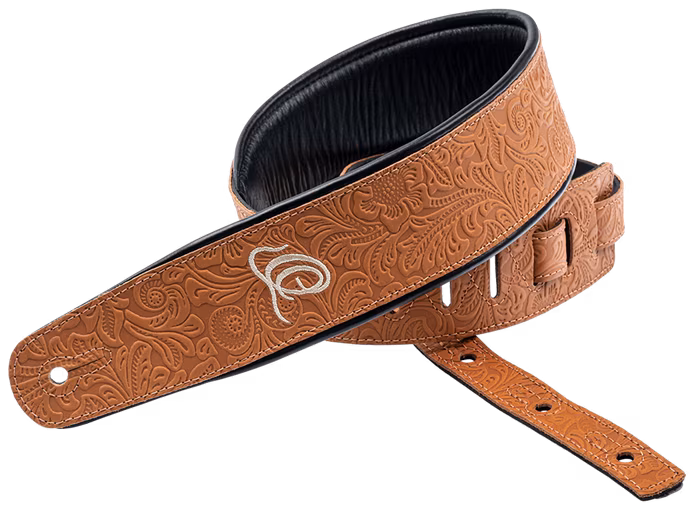 Ortega Leather Strap Byzantine Burbon - Kytarový popruh