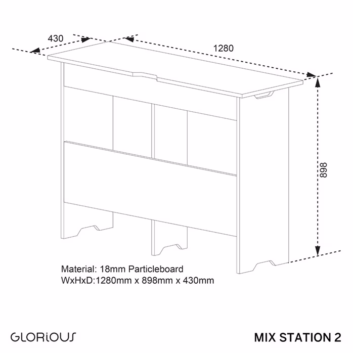 Glorious Mix Station 2 - DJ nábytek