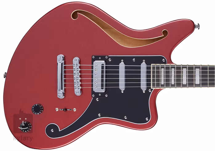 D'Angelico Offset Semi-Hollow Oxblood - Semiakustická kytara