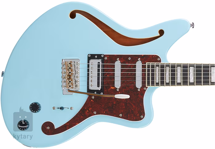 D'Angelico Offset Semi-Hollow Sky Blue - Semiakustická kytara