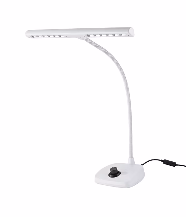 K&M 12298 WH - Lampička k notovému stojanu/klavíru