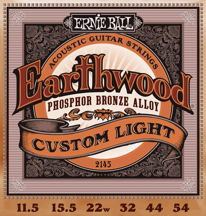 Ernie Ball 2145 Earthwood Phosphor Bronze Strings Custom Light - Kovové struny pro akustickou kytaru