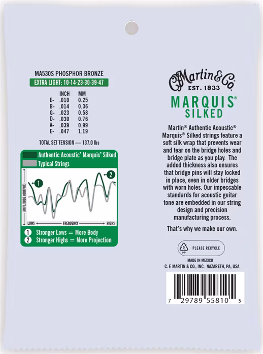 Martin Authentic Marquis 92/8 Phosphor Bronze Extra Light - Kovové struny pro akustickou kytaru