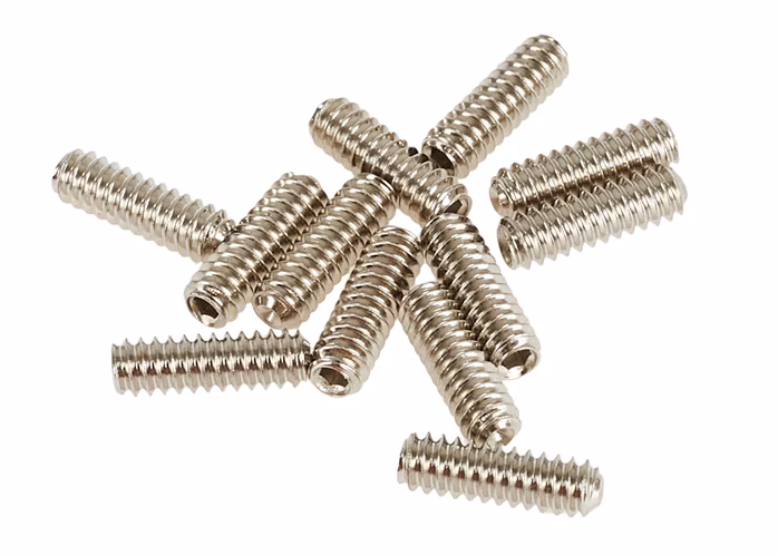 Fender Standard Series Bass Bridge Saddle Height Adjustment Screws, Nickel - Kytarový hardware