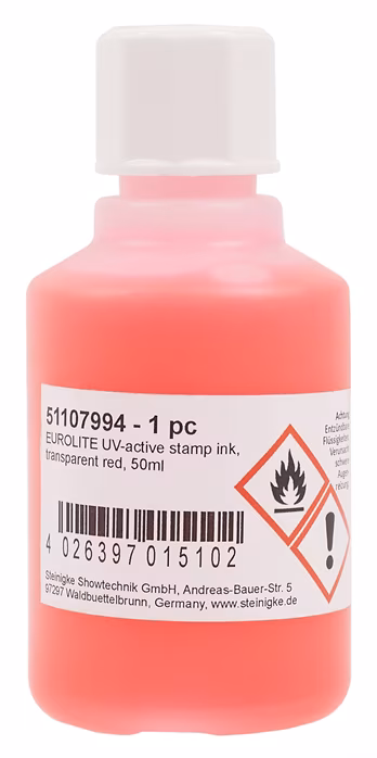 Eurolite UV-Active Stamp Ink Transparent Red 50 ml - UV barva