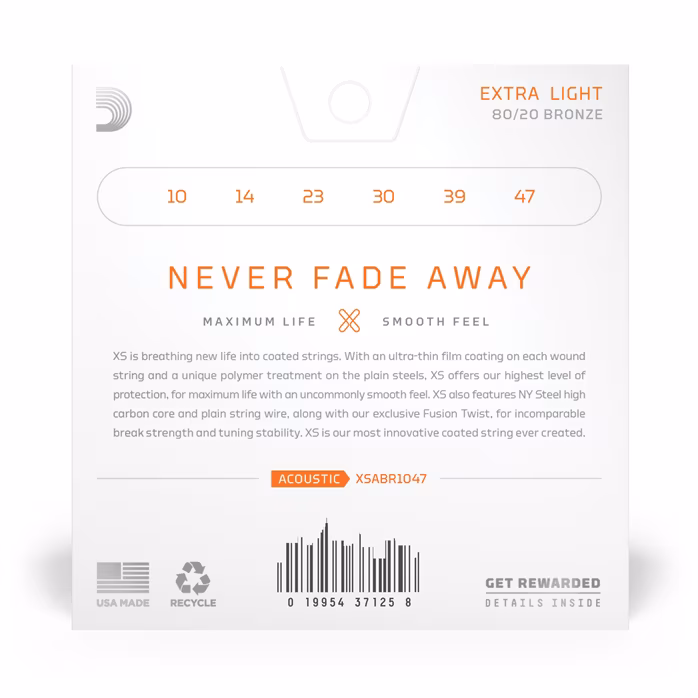 D'Addario XSABR1047 - Kovové struny pro akustickou kytaru