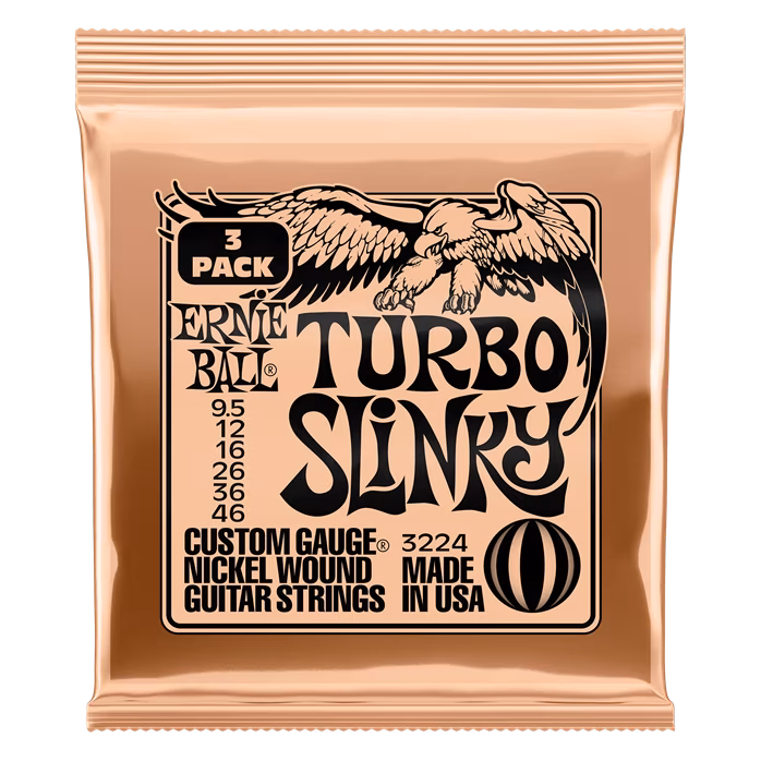 Ernie Ball 3224 Nickel Wound Turbo Slinky 3 Pack - Struny pro elektrickou kytaru