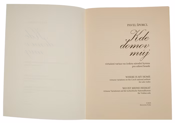 KN Kde domov můj - virtuózní variace na českou národní hymnu pro sólové housle - Noty na housle