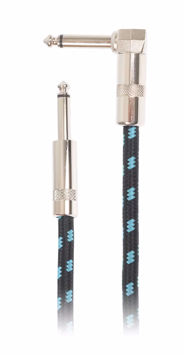Amumu Woven Instrument Cable Blue Angled 5 m - Nástrojový kabel