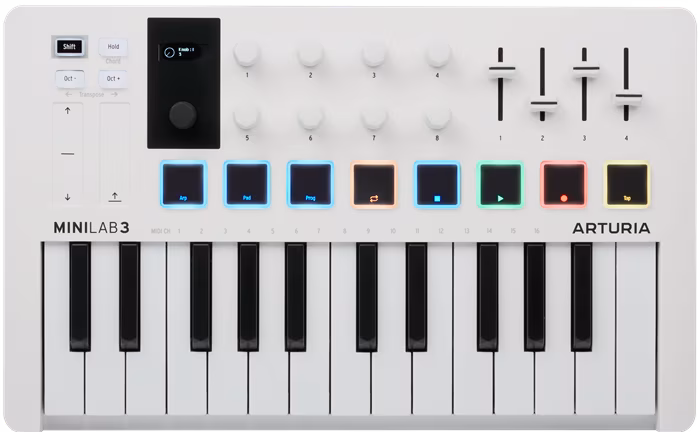 Arturia MiniLab 3 White - USB/MIDI keyboard