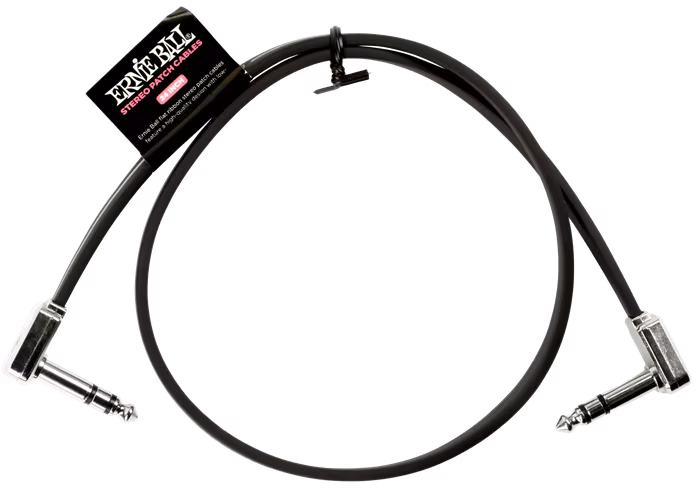 Ernie Ball Flat Ribbon Stereo Patch Cable 24" Black - Propojovací kabel