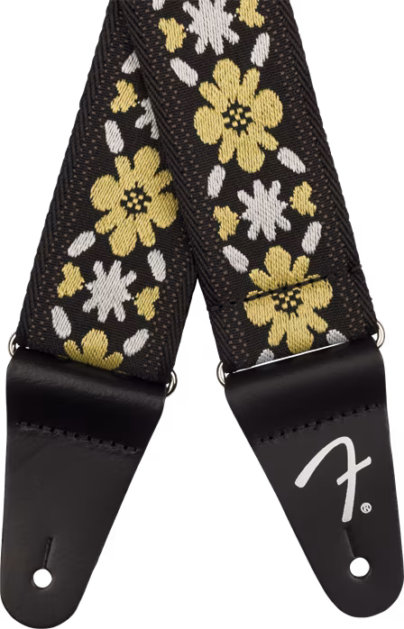 Fender Pasadena Woven Strap, Yellow Clover, 2" - Kytarový popruh