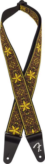 Fender Pasadena Woven Strap, Yellow Wallflower, 2" - Kytarový popruh