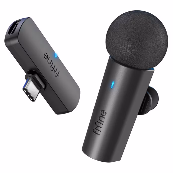 Fifine M6 - Bezdrátový reportážní set s mikrofonem