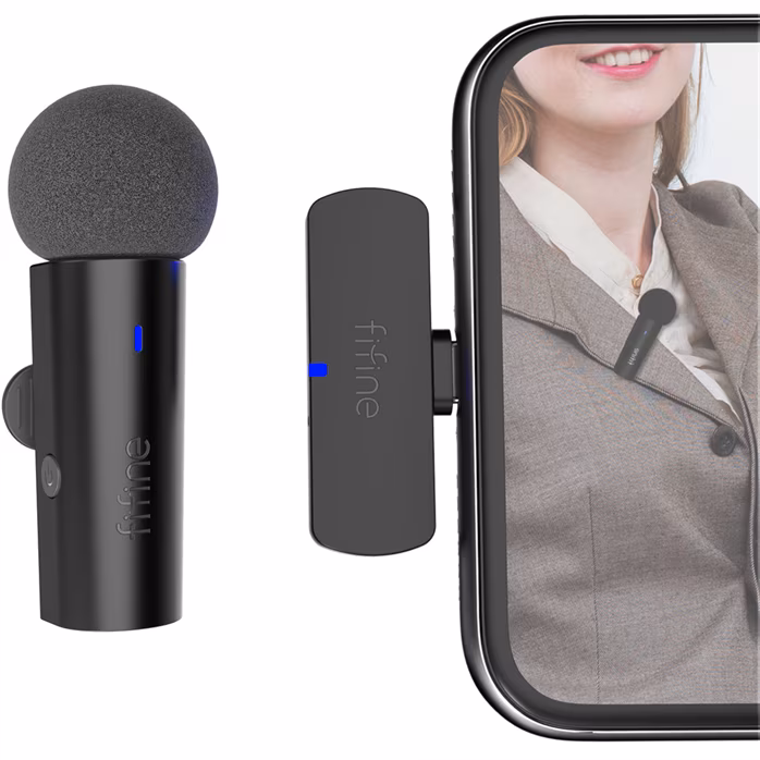 Fifine M6 - Bezdrátový reportážní set s mikrofonem