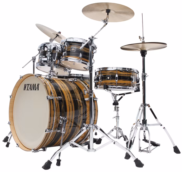 Tama Superstar Classic Maple Natural Ebony Tiger Wrap Rock Set - Bicí souprava