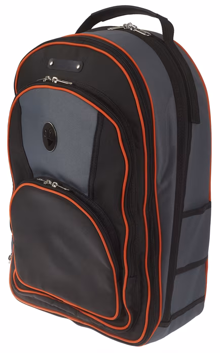 Marcus Bonna MB Backpack Bag, Black/Grey Nylon, Orange Piping, Bell Protector  - Pouzdro na lesní roh