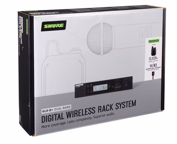 Shure GLXD14R+ LAVALIER SYSTEM WITH WL93 - Bezdrátový set s klopovým mikrofonem