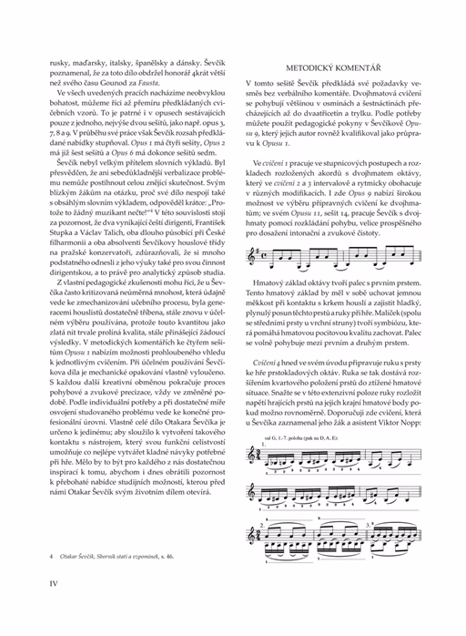 KN Otakar Ševčík - Škola houslové techniky op. 1, sešit 4, Cvičení dvojhmatová a flažoletová - Škola hry na housle