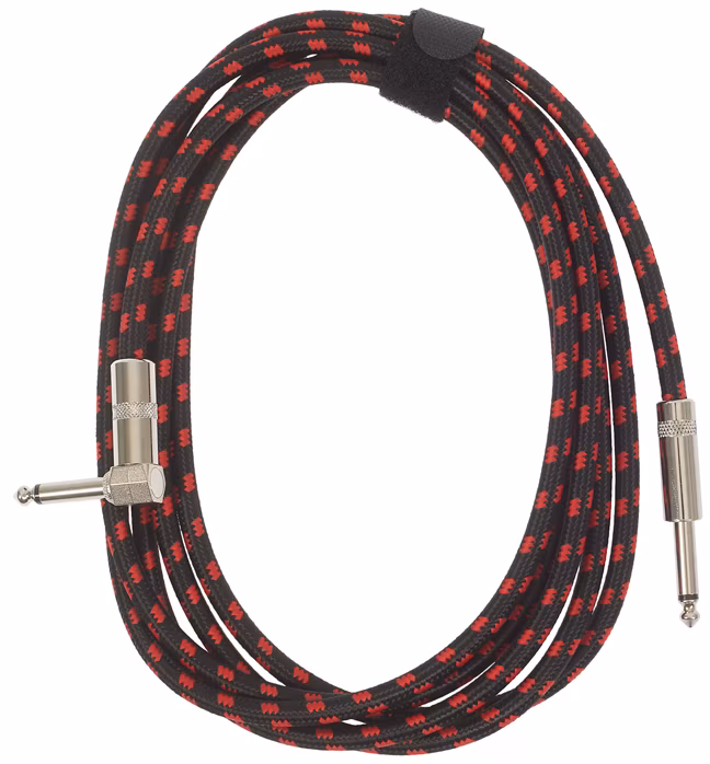 Amumu Woven Instrument Cable Red Angled 3 m - Nástrojový kabel