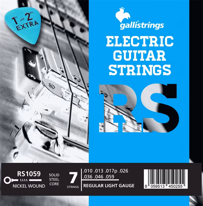 Galli RS1059 Nickel 7-String Regular Light - Struny pro sedmistrunnou elektrickou kytaru