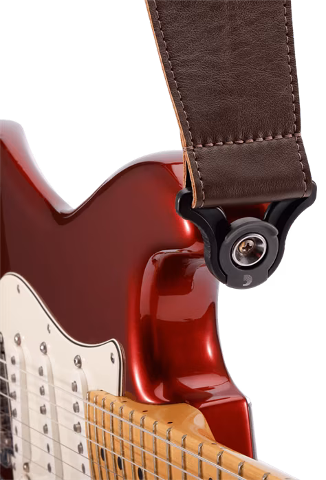 D'Addario Comfort Leather Auto Lock Guitar Strap Brown - Kytarový popruh