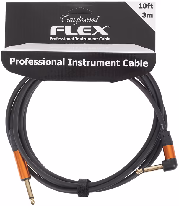 Tanglewood Flex Cable Rubber Black 3 m Angled - Nástrojový kabel