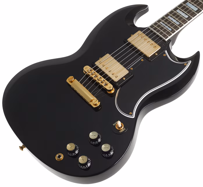 Gibson Custom SG Custom 2-Pickup w/ Ebony Fingerboard Gloss Ebony - Elektrická kytara