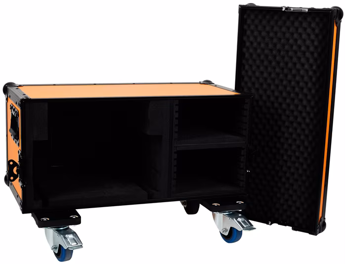 Razzor Cases PREMIUM Orange Dual Terror head case, s kolečky, černý hw - Case na zesilovač