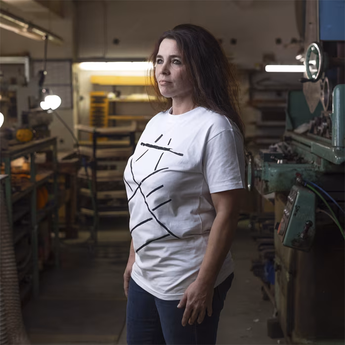 Furch White T-shirt print bracing S - Tričko
