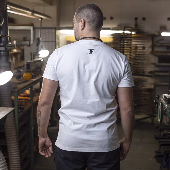 Furch White T-shirt print bracing L - Tričko